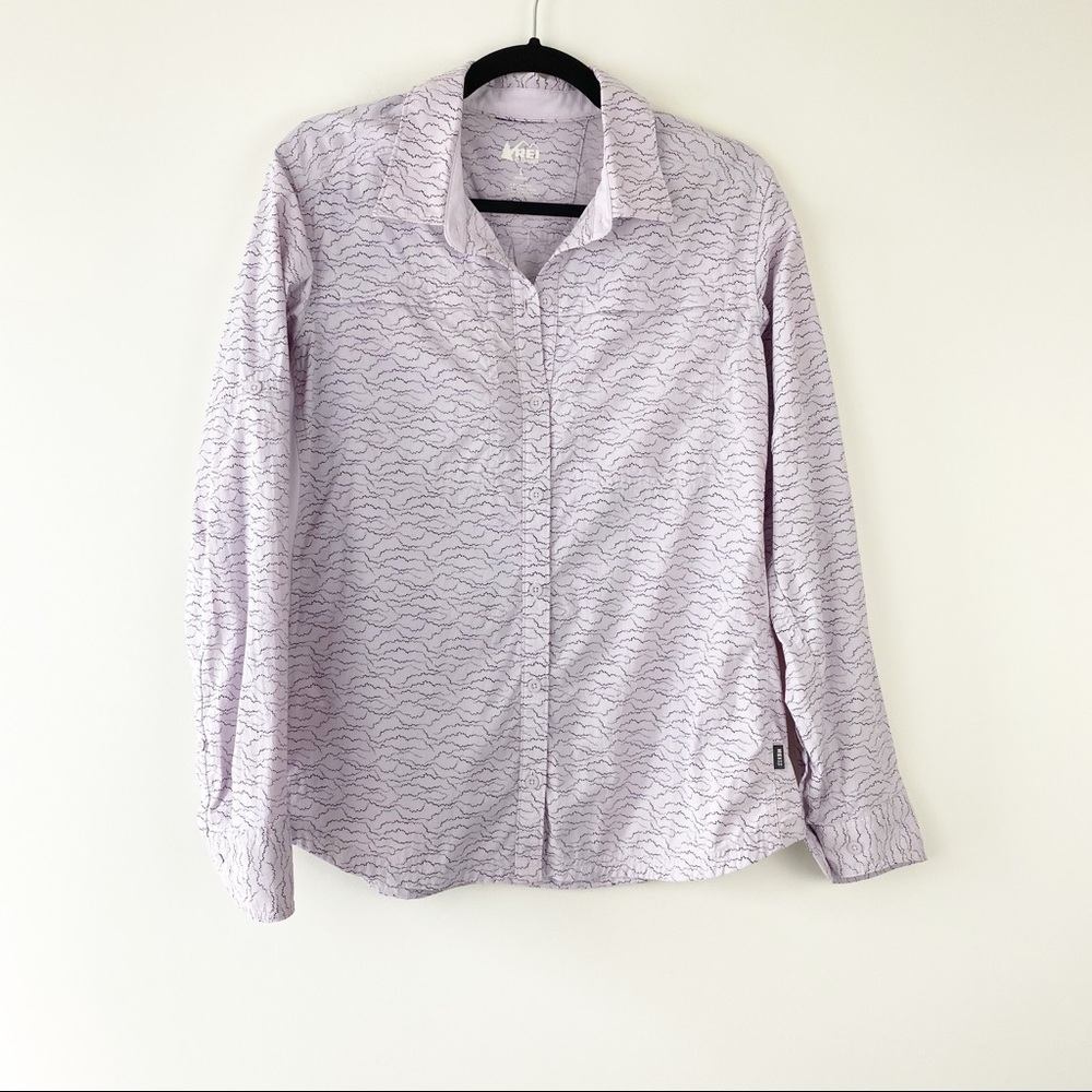 DONATING SOON REI Co-op Pattern Button-Up Long-Sleeve Shirt